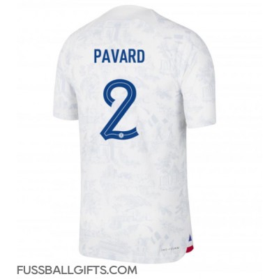 Frankreich Benjamin Pavard #2 Fußballbekleidung Auswärtstrikot WM 2022 Kurzarm